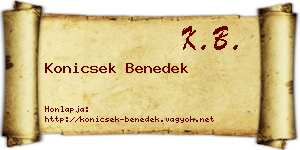 Konicsek Benedek névjegykártya